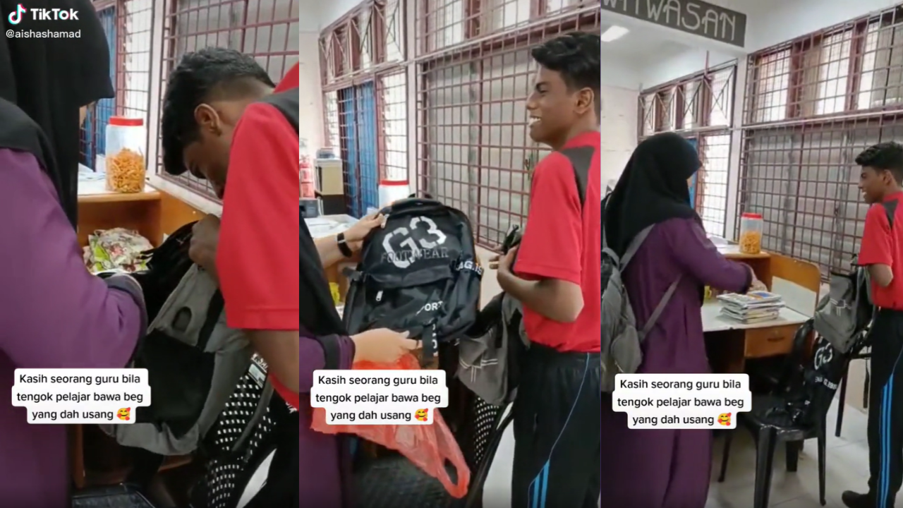 Netizens Praise Teacher For Gifting Student A New Schoolbag!