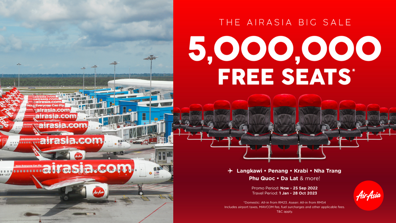AirAsia Offers 5,000,000 Free Seats For Your Next Vacation!